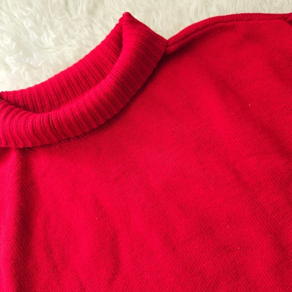 Lucky Brand mock neck tunic sweater. color: tango red. Size Medium. New.Like a - Picture 4 of 9